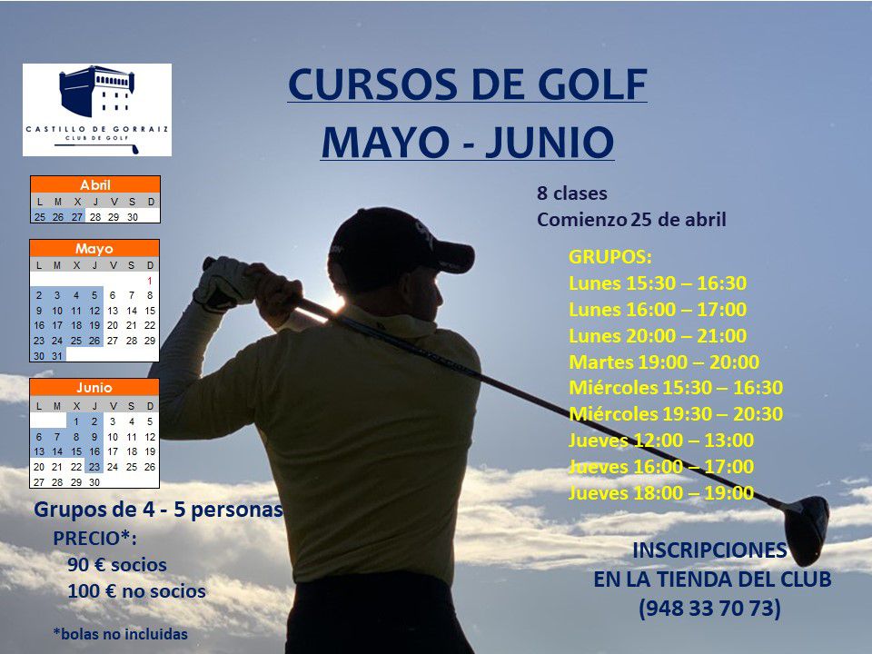 Cursos Golf Adultos Mayo-Junio