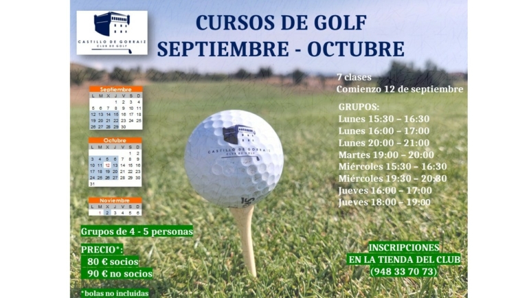 CURSOS DE GOLF ADULTOS SEPTIEMBRE-OCTUBRE
